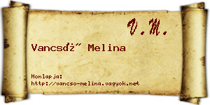 Vancsó Melina névjegykártya